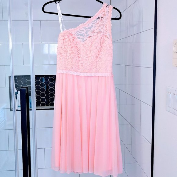 One Shoulder Lace Dress - Petal - David's Bridal - Picture 2 of 5